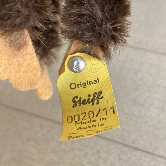 3 Vintage 1970s Steiff Mohair Teddybar & Jocko Monkey Original Tags & Buttons - Picture 7 of 10